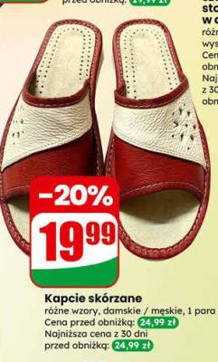 Kapcie skórzane damskie lub męskie, różne rodzaje promocja w Dino