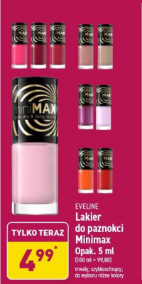 Lakier do paznokci różowy nr. 144 Eveline minimax quick dry & long lasting promocja