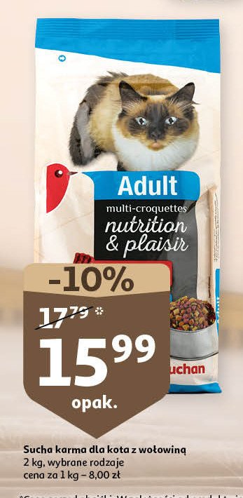 Karma dla kota z wołowina Auchan promocja