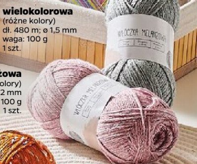 Włóczka melanżowa (różne kolory) promocja w Netto
