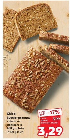 Chleb żytnio-pszenny z ziarnami słonecznika promocja w Kaufland