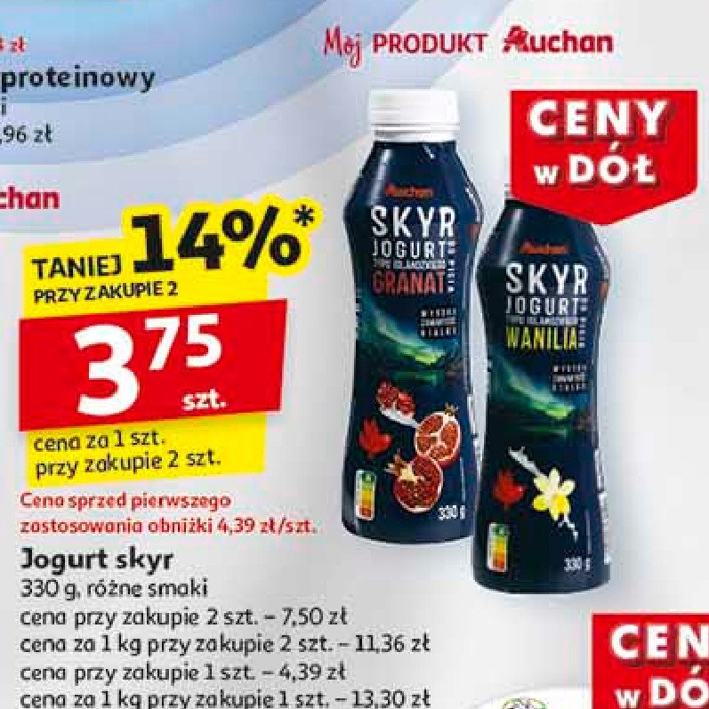 Jogurt skyr waniliowy Auchan promocja w Auchan