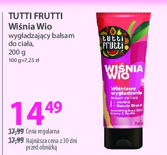 Balsam do ciała wiśnia Tutti frutti promocja w Hebe