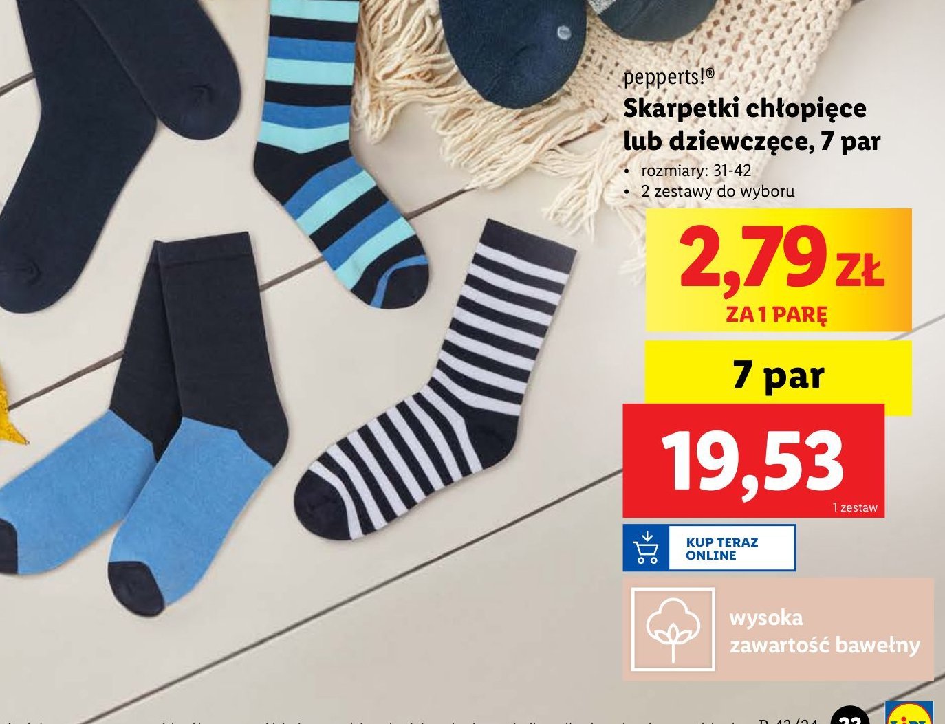 Skarpetki dziewczęce 31-42 Pepperts! promocja