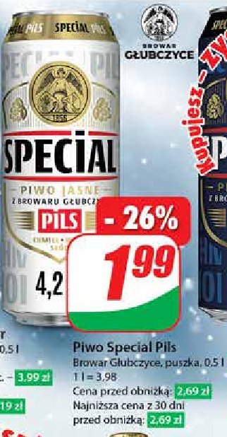 Piwo Special pils promocja w Dino