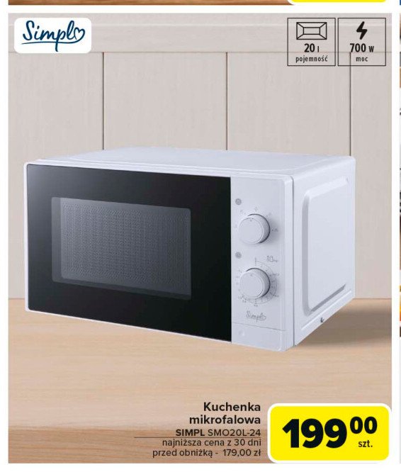 Kuchenka mikrofalowa smo20l-24 Simpl promocja w Carrefour