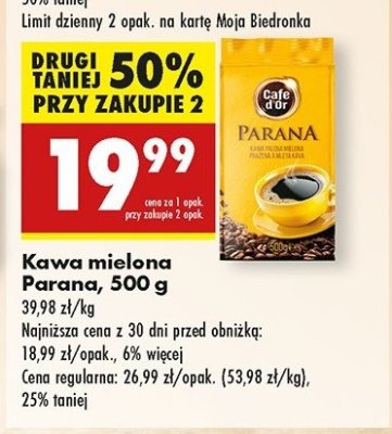 Kawa parana Cafe d'or promocja