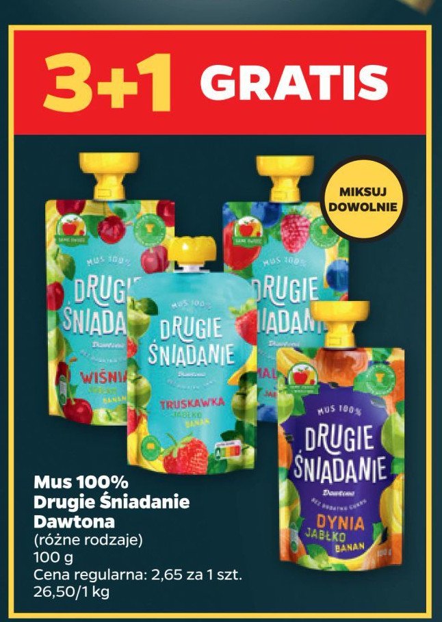 Mus dynia-jabłko-banan Drugie śniadanie promocja