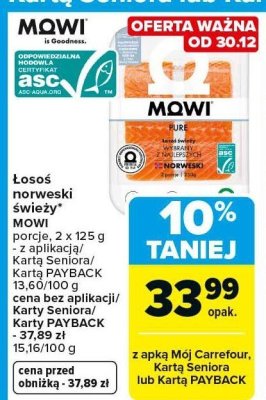 Łosoś norweski świeży MOWI promocja w Carrefour