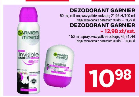 Dezodorant różowy Garnier mineral invisible promocja