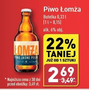 Piwo Łomża jasne pełne promocja w Aldi