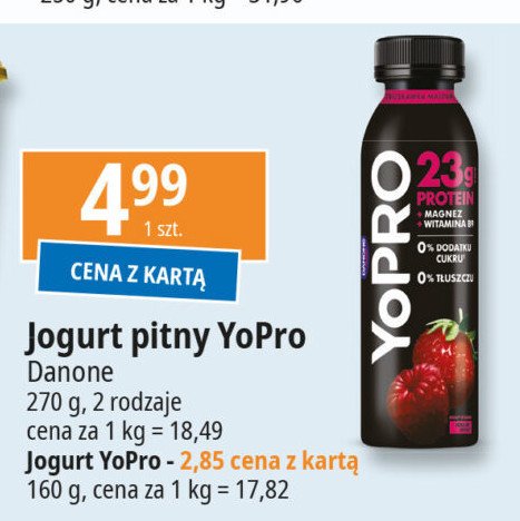 Jogurt proteinowy banan-orzech Danone yopro promocja