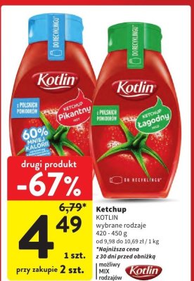 Ketchup Kotlin łagodny promocja w Intermarche