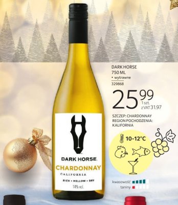 Wino Dark Horse Chardonnay promocja w Selgros