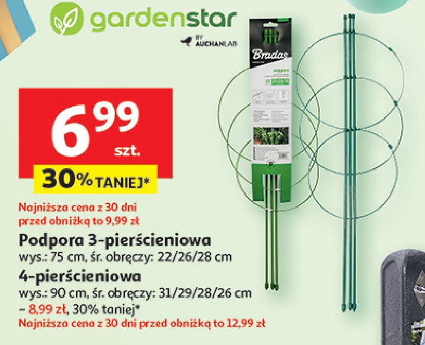 Podpora pierścieniowa do roślin 75 cm Garden star promocja w Auchan