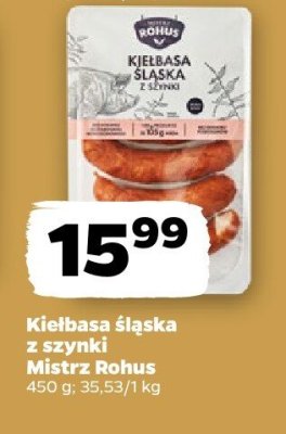 Kielbasa śląska z szynki Mistrz Rohus promocja w Netto