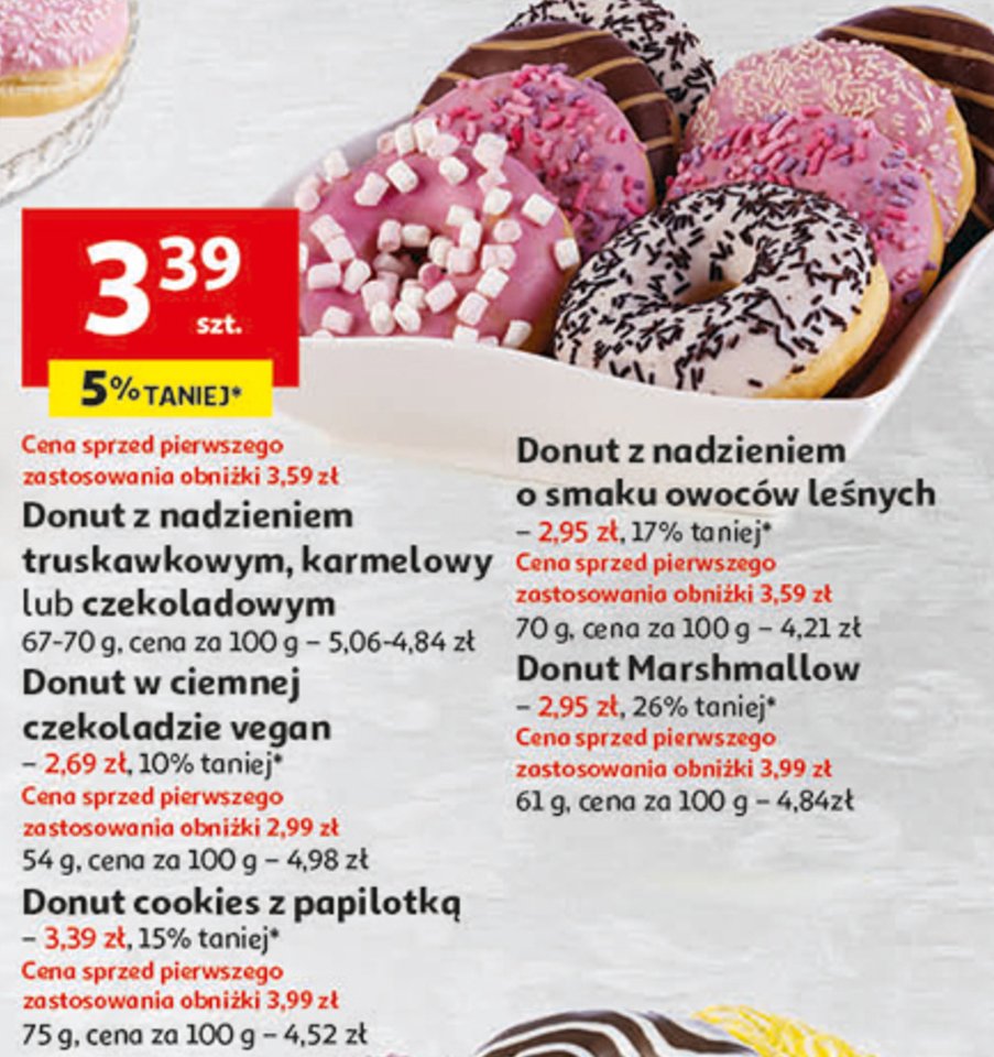 Donut z nadzieniem czekoladowym promocja