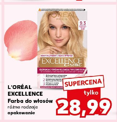 Farba do włosów bardzo jasny blond złocisty 9.3 L'oreal excellence creme promocja