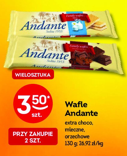 Wafle czekoladowe Andante promocja