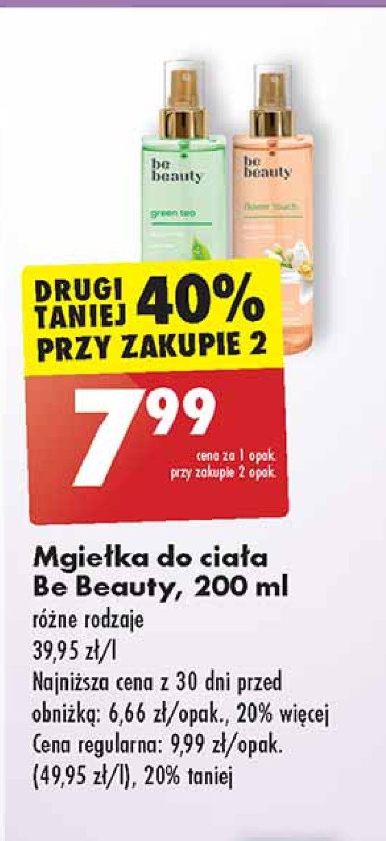 Mgiełka do ciała green tea Be beauty Be beauty care promocja