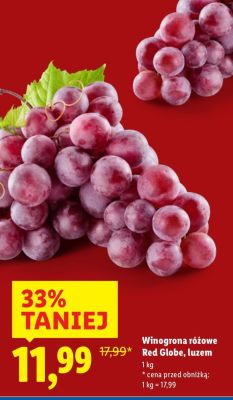 Winogrona różowe Red Globe luzem promocja w Lidl