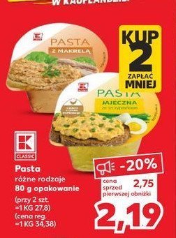 Pasta jajeczna ze szczypiorkiem K-classic promocja