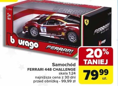 Samochód Bburago Ferrari 448 Challenge skala 1:24 promocja w Carrefour
