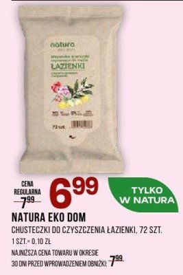 Chusteczki do czyszczenia łazienki Natura Eko Dom promocja w Drogerie Natura