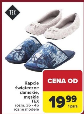 Kapcie świąteczne damskie promocja w Carrefour