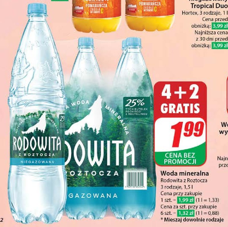 Woda gazowana Rodowita z roztocza promocja w Dino