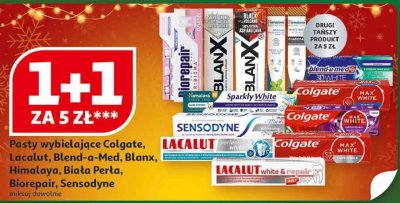 Pasty wybielające Colgate, Lacalut, Blend-a-Med, Blanx, Himalaya, Biała Perła, Biorepair, Sensodyne promocja w Auchan