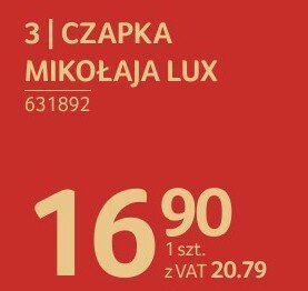 Czapka Mikołaja Lux promocja w Selgros