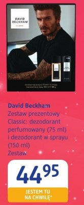 Zestaw prezentowy David Beckham Classic: dezodorant perfumowany (75 ml) i dezodorant w sprayu (150 ml) promocja w Drogerie DM