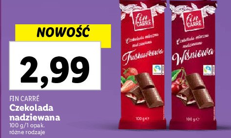 Czekolada mleczna truskawkowa Fin carre promocja
