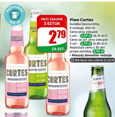 Piwo Cortes butelka bezzwrotna 3 rodzaje promocja w Dino
