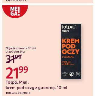 Krem pod oczy z guaraną Tołpa dermo men promocja w Rossmann