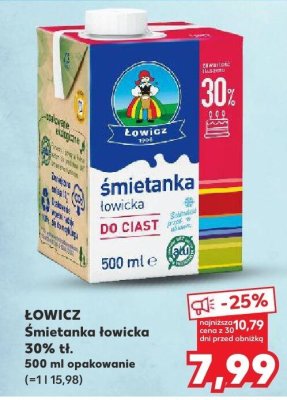 Śmietanka łowicka 30% tł. promocja w Kaufland