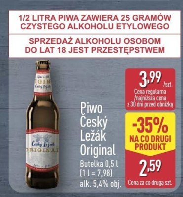 Piwo Cesky Lezak Original promocja w Aldi