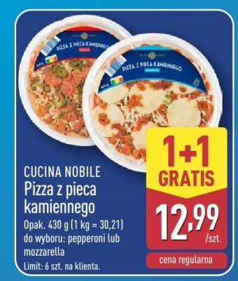 Pizza z pieca kamiennego mozzarella promocja w Aldi