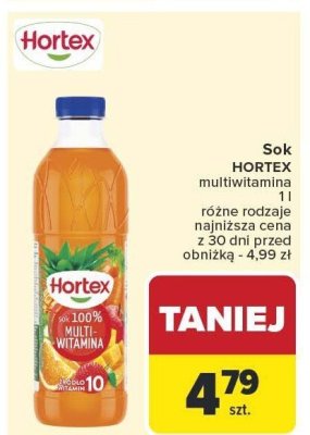 Sok HORTEX multiwitamina 1 l promocja w Carrefour