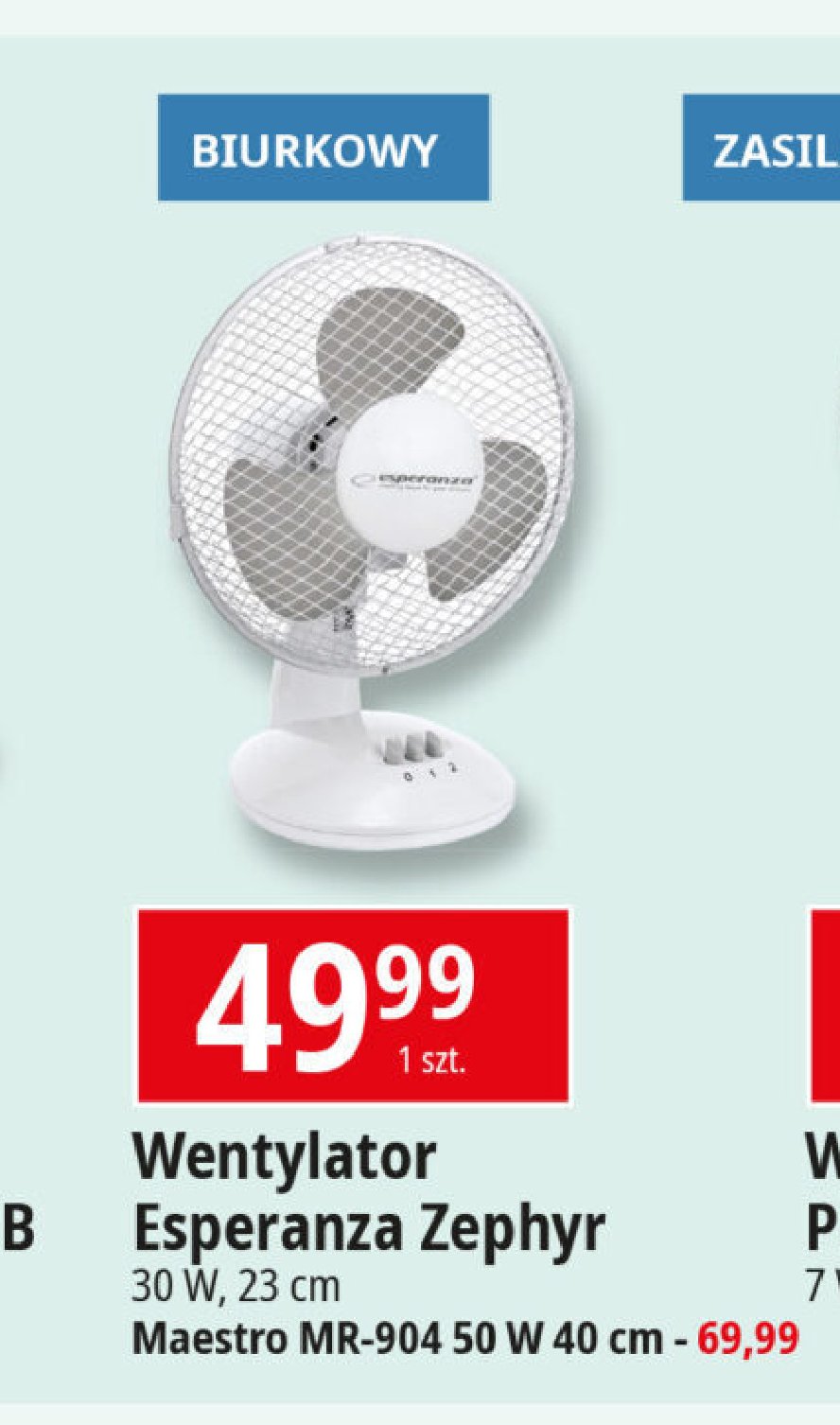Wentylator biurkowy zephyr Esperanza promocja