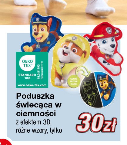 Poduszka świecąca w ciemności psi patrol promocja