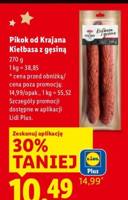Kiełbasa z gęsiną 270g promocja w Lidl