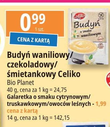 Galaretka bez cukru cytrynowa Celiko natura promocja