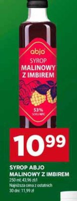 Syrop Abjo malinowy z imbirem promocja w Stokrotka