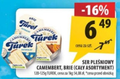 Ser pleśniowy Camembert, Brie (cały asortyment) Turek promocja w Arhelan