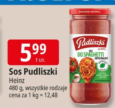 Sos Sos Pudliszki do spaghetti oryginalny promocja w Leclerc
