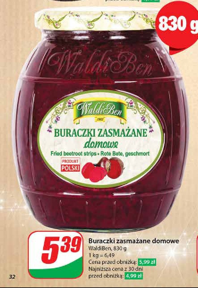 Buraczki domowe zasmażane Waldiben promocja