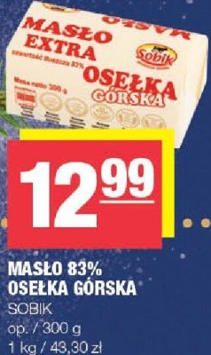 Masło 83% Osełka Górska SOBIK promocja w SPAR