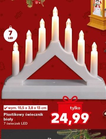 Świecznik świąteczny 7 led promocja w Kaufland